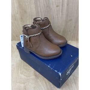 OshKosh B'gosh Boots Toddler Girls Size 4 Dark Brown MISHA-G Ankle Tassel